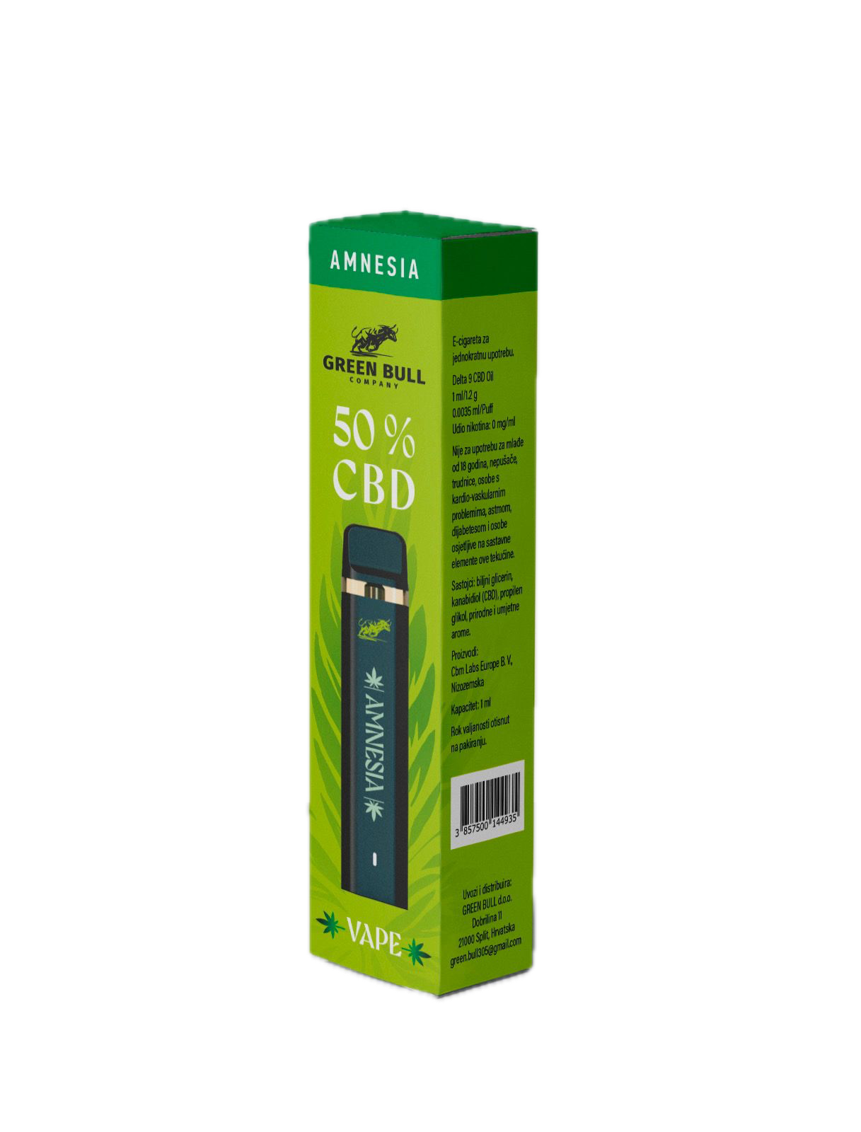 Green Bull 50% CBD Vape Amnesia