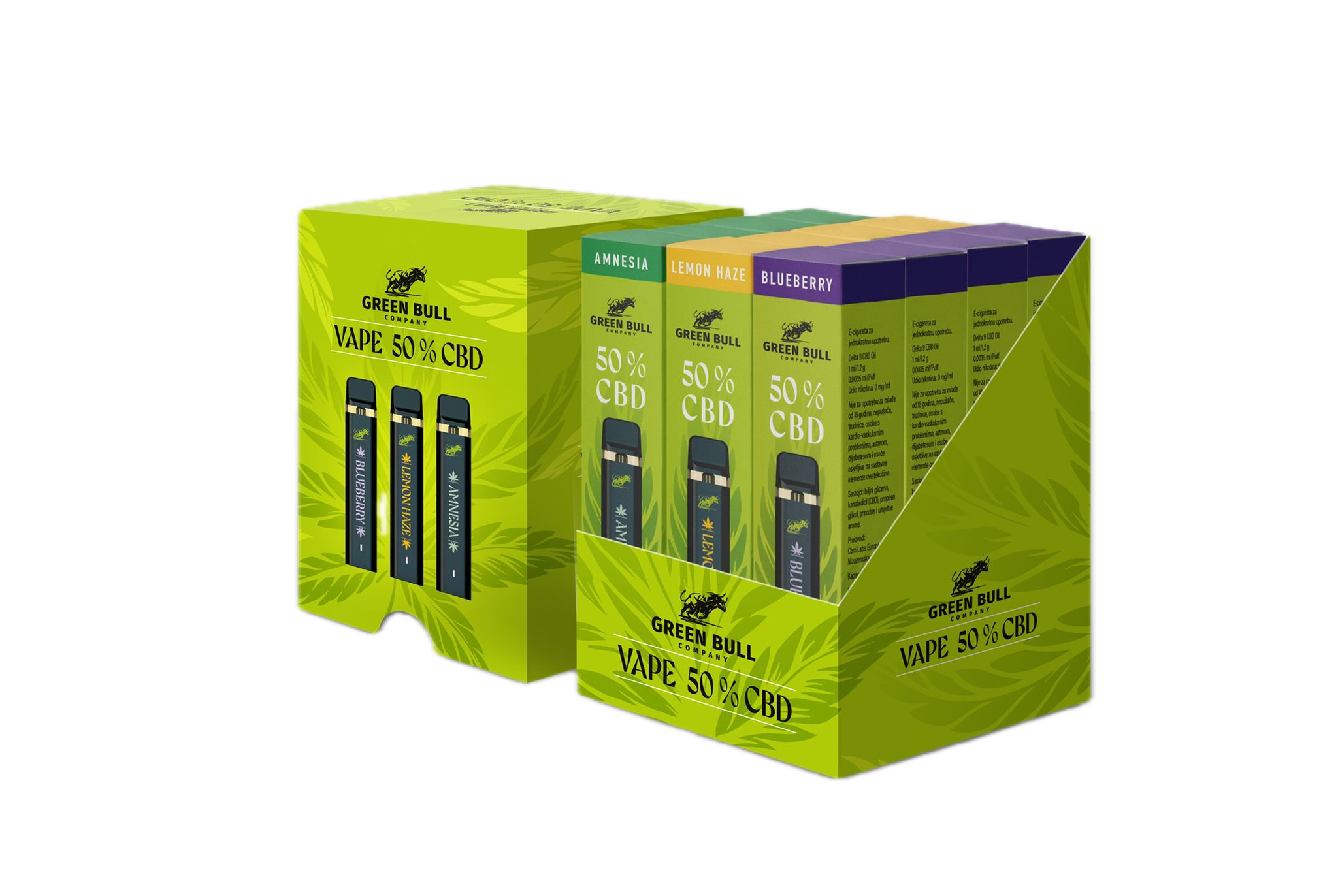 Green Bull 50% CBD Vape Amnesia